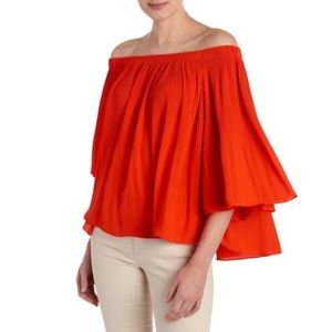 Vince Camuto Pleated Off Shoulder Bell Sleeve Top